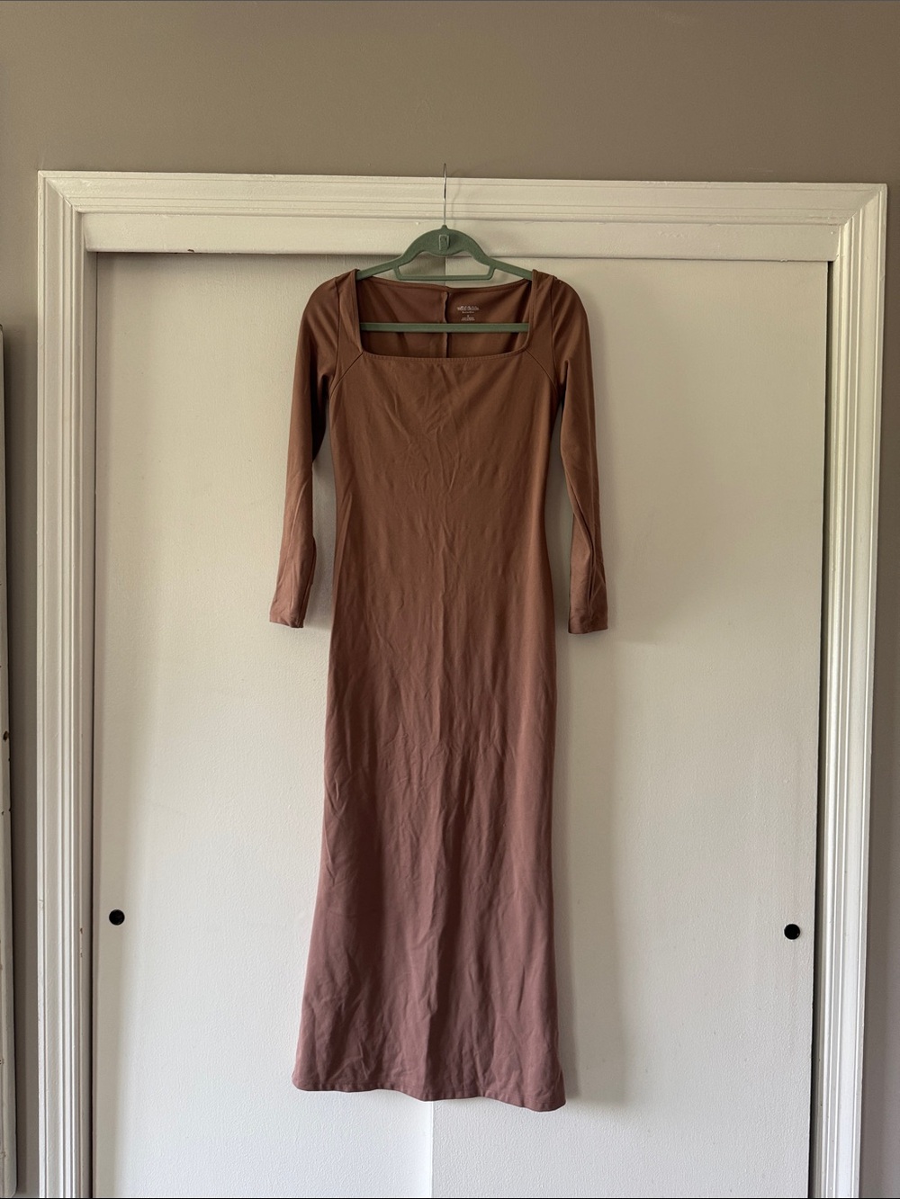 wild fable Long-Sleeve Square Neck Maxi Dress in Dusty Rose